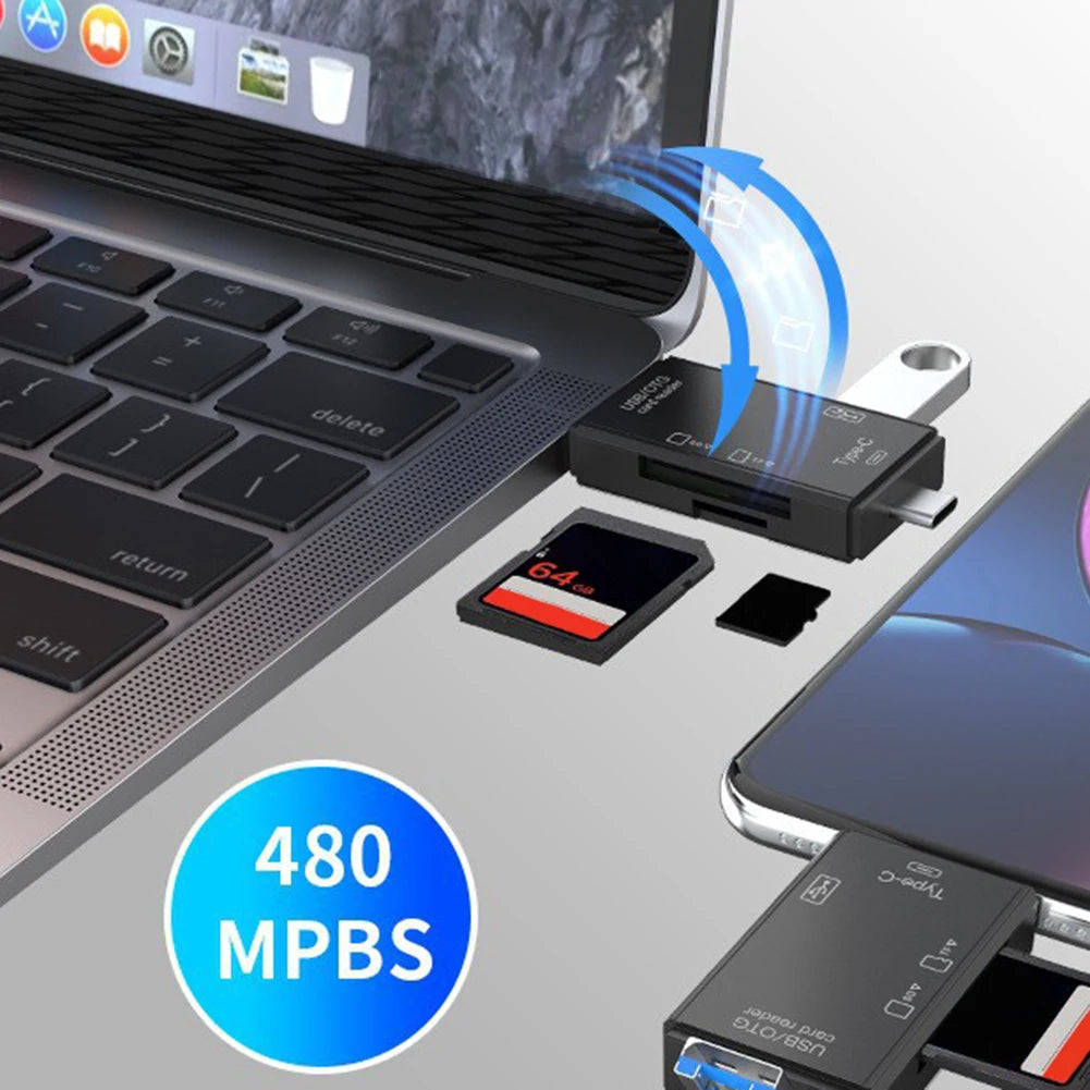 قارئ بطاقات USB 6 في 1