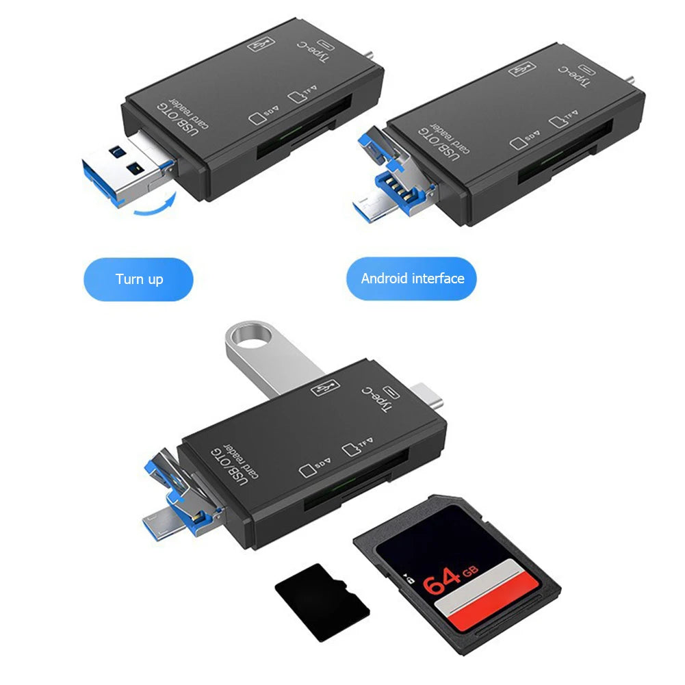 قارئ بطاقات USB 6 في 1
